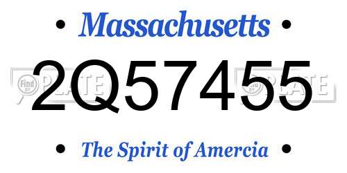 2Q57455 Massachusetts License Plate