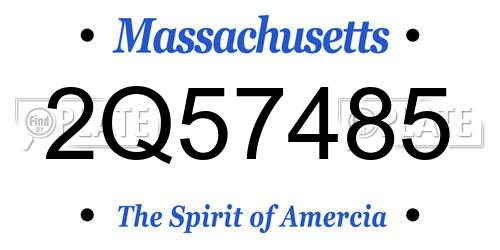 2Q57485 Massachusetts License Plate