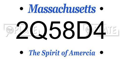2Q58D4 Massachusetts License Plate