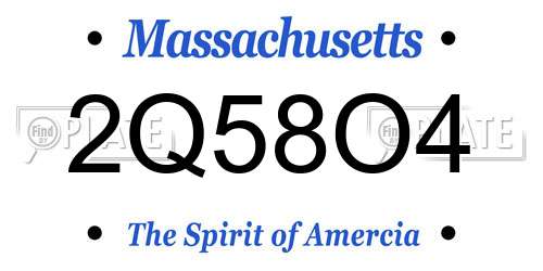 2Q58O4 Massachusetts License Plate