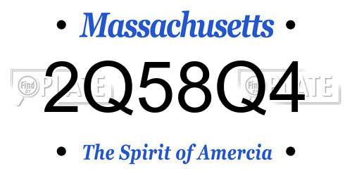 2Q58Q4 Massachusetts License Plate