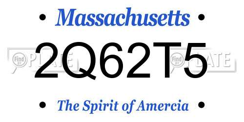 2Q62T5 Massachusetts License Plate