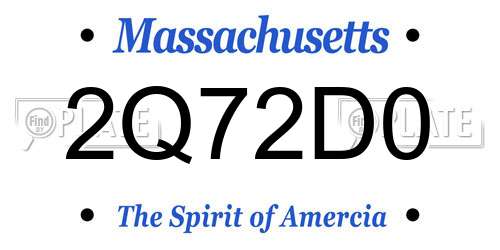 2Q72D0 Massachusetts License Plate