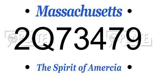 2Q73479 Massachusetts License Plate