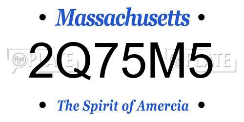 2Q75M5 Massachusetts License Plate