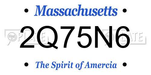 2Q75N6 Massachusetts License Plate