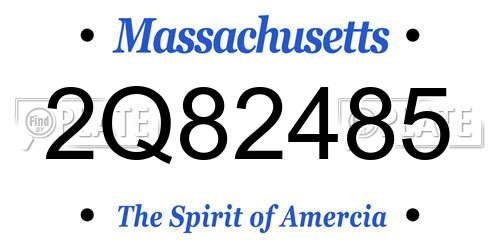 2Q82485 Massachusetts License Plate