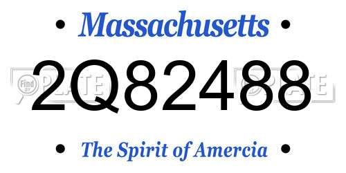 2Q82488 Massachusetts License Plate