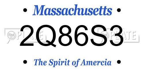 2Q86S3 Massachusetts License Plate