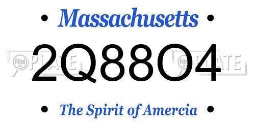 2Q88O4 Massachusetts License Plate