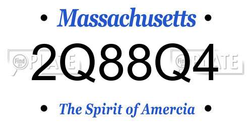 2Q88Q4 Massachusetts License Plate