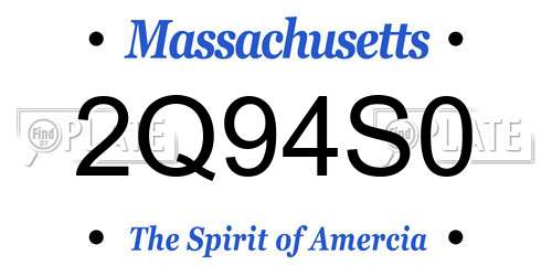 2Q94S0 Massachusetts License Plate