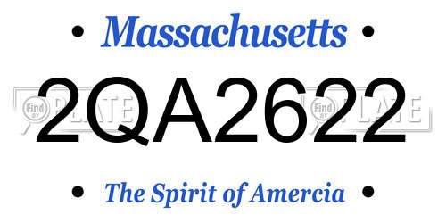 2QA2622 Massachusetts License Plate