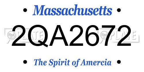 2QA2672 Massachusetts License Plate