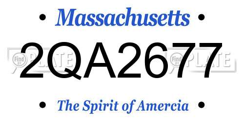 2QA2677 Massachusetts License Plate