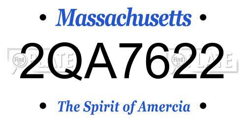 2QA7622 Massachusetts License Plate