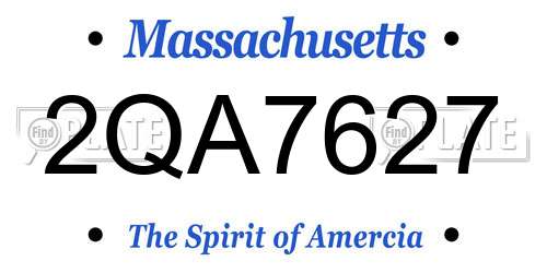 2QA7627 Massachusetts License Plate