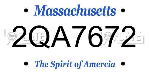 2QA7672 Massachusetts License Plate