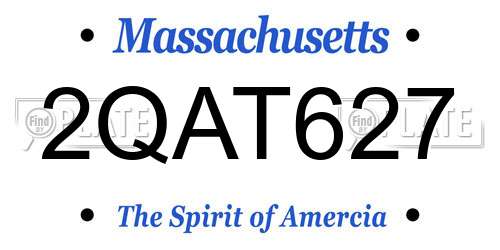 2QAT627 Massachusetts License Plate
