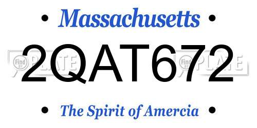2QAT672 Massachusetts License Plate