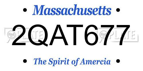 2QAT677 Massachusetts License Plate