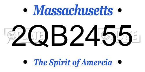 2QB2455 Massachusetts License Plate