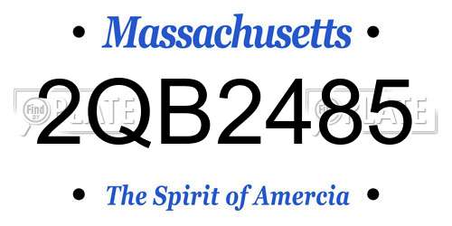 2QB2485 Massachusetts License Plate