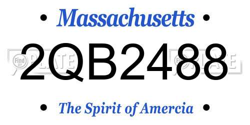 2QB2488 Massachusetts License Plate