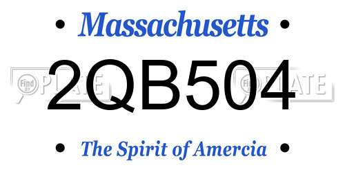 2QB504 Massachusetts License Plate