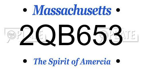 2QB653 Massachusetts License Plate