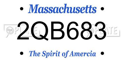 2QB683 Massachusetts License Plate