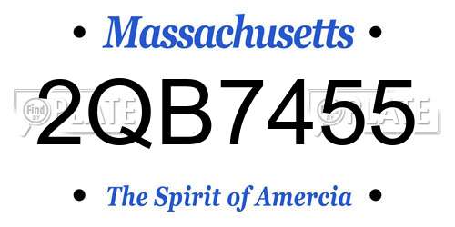2QB7455 Massachusetts License Plate