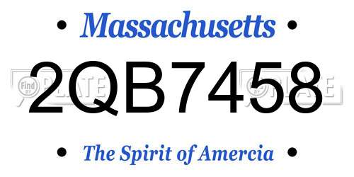 2QB7458 Massachusetts License Plate