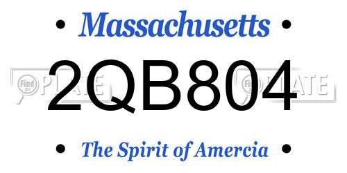 2QB804 Massachusetts License Plate