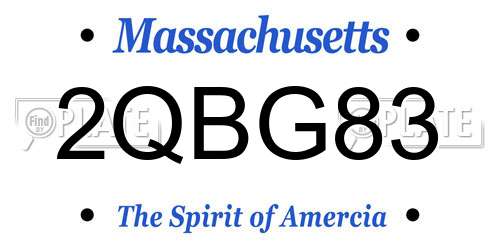 2QBG83 Massachusetts License Plate