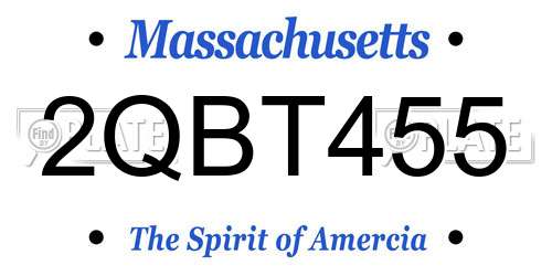 2QBT455 Massachusetts License Plate
