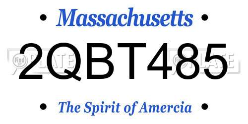 2QBT485 Massachusetts License Plate