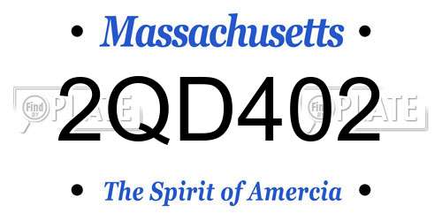 2QD402 Massachusetts License Plate