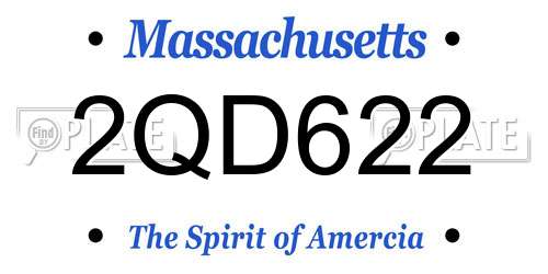 2QD622 Massachusetts License Plate