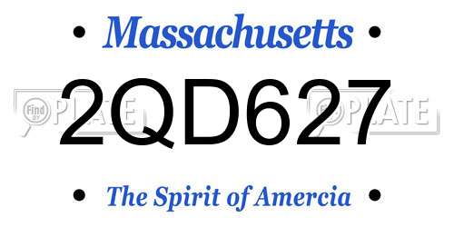 2QD627 Massachusetts License Plate