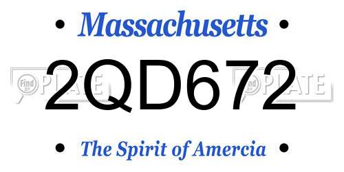 2QD672 Massachusetts License Plate