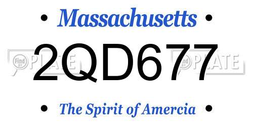2QD677 Massachusetts License Plate