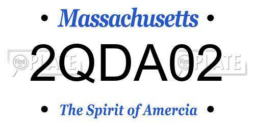 2QDA02 Massachusetts License Plate