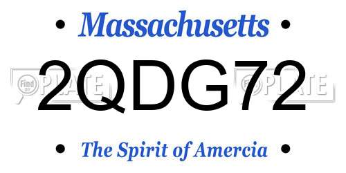 2QDG72 Massachusetts License Plate