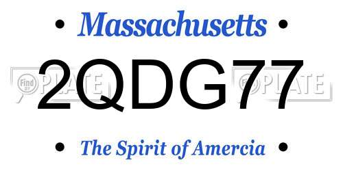 2QDG77 Massachusetts License Plate