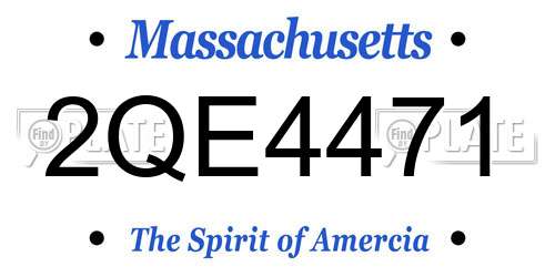 2QE4471 Massachusetts License Plate