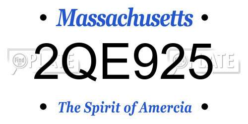 2QE925 Massachusetts License Plate