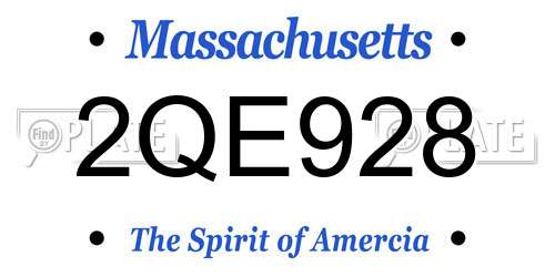 2QE928 Massachusetts License Plate