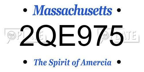 2QE975 Massachusetts License Plate