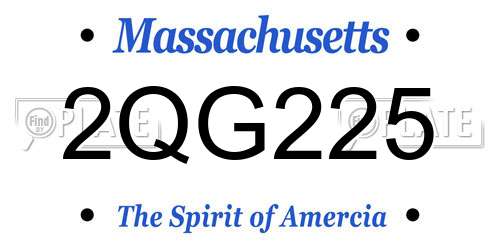 2QG225 Massachusetts License Plate